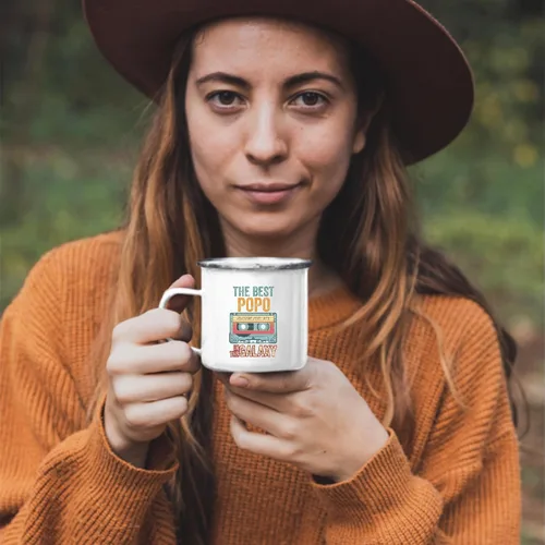 Vista 3 de Fathers Day Mothers Day Gift Funny Humor Galaxy Best POPO 12oz Enamel Silver Mug