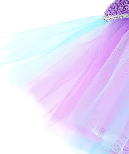 Vista 5 de TYHTYM Tinkerbell - Disfraz de hada verde para niñas pequeñas, disfraz de Halloween con alas de mariposa