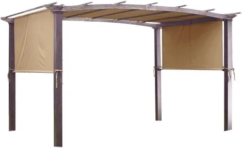 Vista 9 de Panel de toldo de repuesto para pérgola de 6 x 17 pies con bolsillo para barra al aire libre