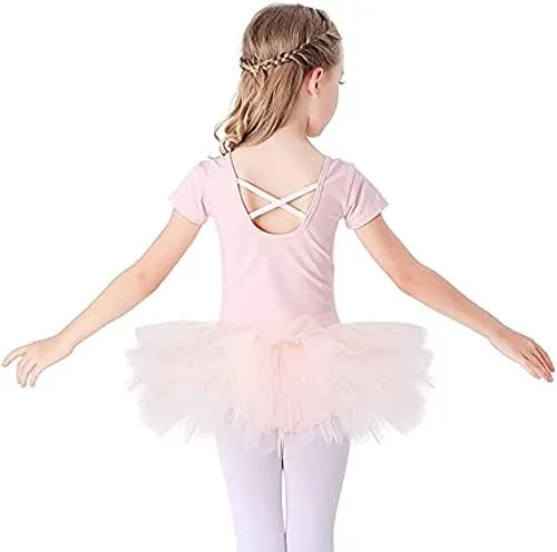 Vista 3 de Leotardo de ballet para niñas, de algodón, de manga corta, para baile