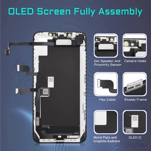 Vista 2 de [OLED] para iPhone Xs Max Reemplazo de pantalla de 6.5 pulgadas con altavoz frontal Sensor de proximidad OLED 3D pantalla táctil digitalizador