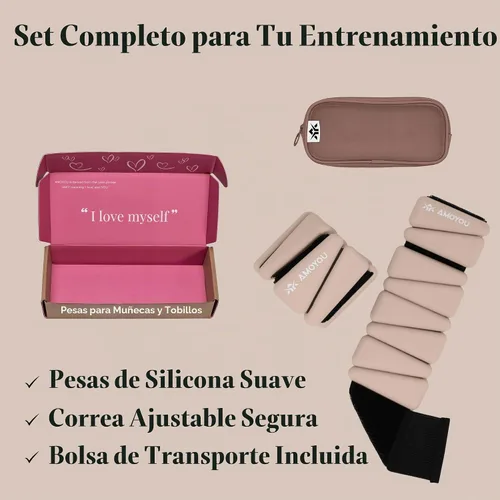 Vista 6 de AMOYOU Pesas de muñeca y tobillo para mujer, pesas de tobillo de 2 libras (juego de 2, 1 libra cada una), pesas de brazo para mujer, pesas