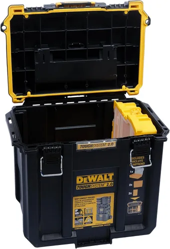 Vista 27 de DEWALT TOUGHSYSTEM 2.0 Caja de herramientas profunda compacta y duradera con divisores extraíbles (DWST08035)