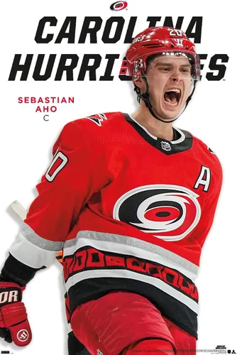 Vista 14 de Trends International NHL Carolina Hurricanes - Póster de pared Sebastian Aho Feature Series 23, 34 pulgadas de largo x 22.4 W, paquete de póster