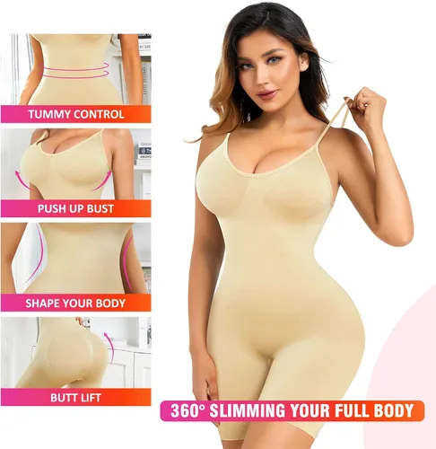 Vista 3 de Eleady Faja moldeadora sin costuras para mujer, con control de abdomen, para entrenamiento de cintura, cuerpo completo, camiseta con cuello en V