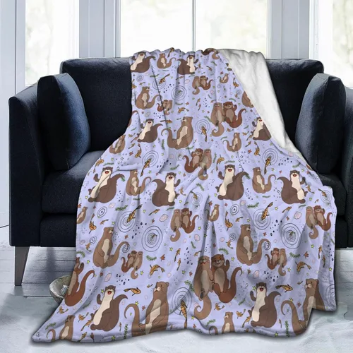 Vista 14 de Manta de Nutria Regalos de Nutria para Mujeres Hombres Niños Manta Liviana de Felpa para Regazo Manta de Franela Suave para Sofá Regalos