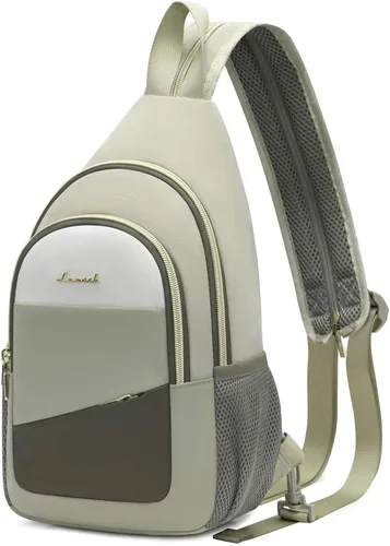 Vista 10 de LOVEVOOK - Mochila tipo bandolera para mujeres, convertible a bandolera cruzada, pequeño bolso para pañales, mochila resistente al agua
