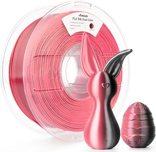 Vista 35 de AMOLEN Filamento PLA de Seda para Impresora 3D, Filamento PLA Kingfisher Rainbow Multicolor Brillante 1.75mm, Filamento de Impresión 3D PLA