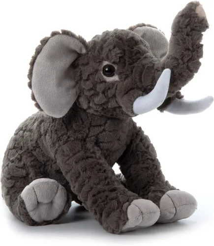 Vista 5 de The Petting Zoo Elefante de peluche, regalos para niños, animales salvajes del zoológico Onez, juguete de peluche de elefante de 12 pulgadas