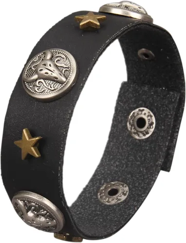 Vista 53 de Jeilwiy Pulseras de cuero punk para hombres, pulseras hechas a mano, brazalete ancho, joyería trenzada, color negro y marrón, ajustable, regalos