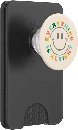 Vista 7 de Feliz cita positiva preppy estética beige sonrisa cara PopSockets Standard PopGrip