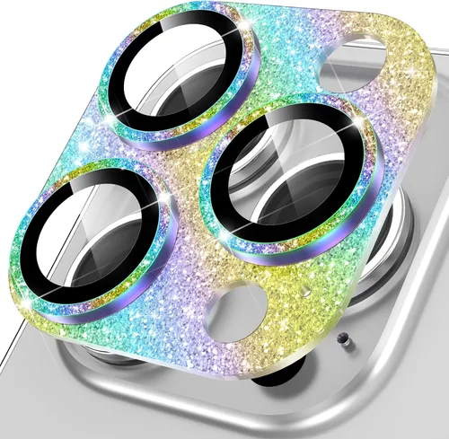 Vista 29 de YWXTW Protector de lente de cámara de vidrio templado para iPhone 14 Pro Max, protección de cobertura completa 3D, tecnología de círculo nocturno