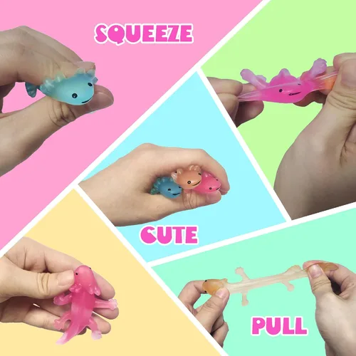 Vista 4 de AGENTLAN Axolotl - Cubo sensorial de ajolotl, juguetes sensoriales con arena de juego para niños y niñas, kit de arena de regalo para niños de 3, 4
