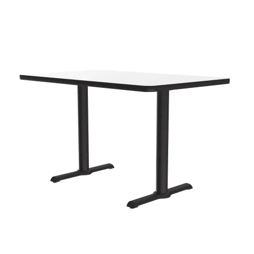 Vista 24 de Correll Mesa de bar redonda de 30 pulgadas, mesa de cóctel de comedor de 29 pulgadas de alto, parte superior laminada de nogal duradero, base