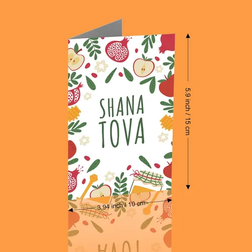 Vista 2 de Paquete de 12 tarjetas Rosh Hashanah con sobres, tarjetas de felicitación de regalo de Año Nuevo judío Shana Tova de 6 x 4 pulgadas