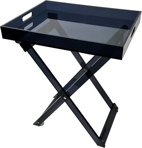 Vista 10 de Designstyles Mesa plegable de acrílico - Escritorio moderno y elegante - Mesa de servicio de cocina y bar - Elegante diseño transparente