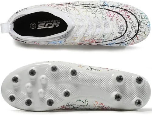 Vista 2 de MIGPOGZAI Zapatos de fútbol para hombre, zapatos de fútbol de alta calidad, transpirables, atléticos, profesionales, para jóvenes, niños, zapatos