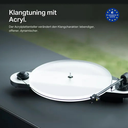 Vista 3 de Pro-Ject Acrylic - Plato giratorio acrílico E Plato acrílico con acabado satinado para tocadiscos Elemental, Primary y Essential, para un sonido más