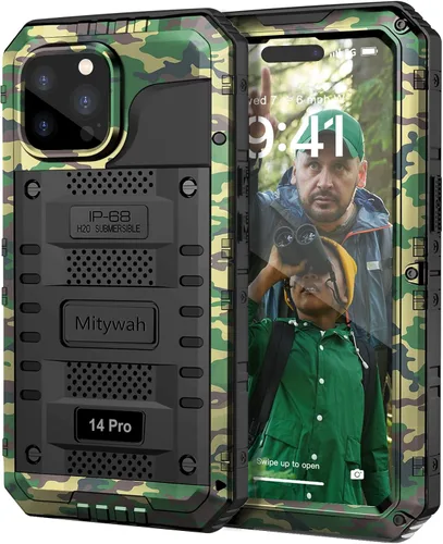 Vista 36 de Mitywah Funda impermeable para iPhone 7/iPhone 8 / iPhone SE 2020, funda de metal resistente de grado militar, protección de cuerpo completo
