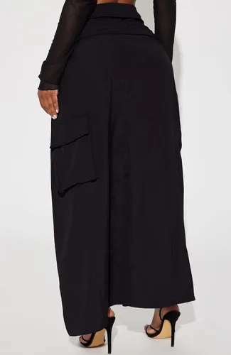 Vista 3 de Waitfairy Faldas cargo para mujer, falda larga de nailon sobre el borde