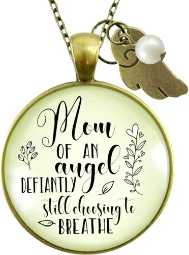 Vista 32 de Gutsy Goodness Miscarriage Necklace Comforting Sentimental Handmade Jewelry For Mom - Pendant, Message Card, Keepsake Gift Box