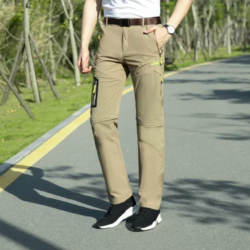 Vista 6 de Pantalones de senderismo para hombre, convertibles, ligeros, de secado rápido, pantalones cortos de pesca, pantalones deportivos al aire libre