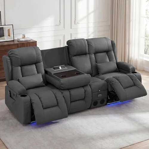 Vista 13 de URRED Wall Hugger Power - Sofá reclinable con masaje y calor, color beige