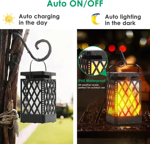 Vista 4 de TomCare Linterna solar parpadeante con luces solares para caminos