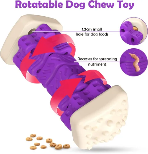 Vista 5 de RUXAN Juguetes masticables para perros, juguetes masticadores para perros, juguetes masticables para perros, juguete interactivo resistente