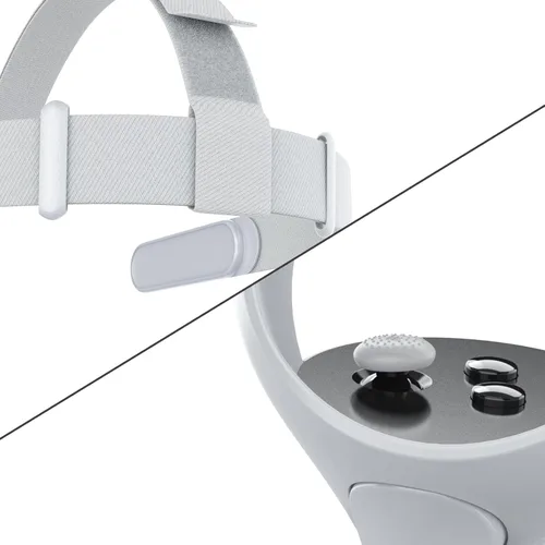 Vista 7 de Original Head Strap for Oculus Quest 2, Replacement Head Strap for Meta Quest 2, VR Accessories with 2 Pair Thumb Grip Caps