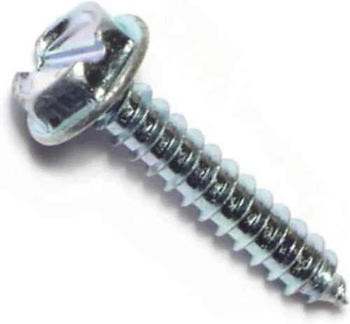 Vista 5 de Hard-to-Find Fastener 014973265397 Tornillos de chapa de arandela hexagonal ranurada, 8 x 3/8, pieza-100, zinc