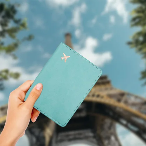 Vista 6 de Estuche para pasaporte, ranuras para pasaporte, tarjetero para pasaporte y tarjeta de vacunación, bonita funda para pasaporte para mujeres