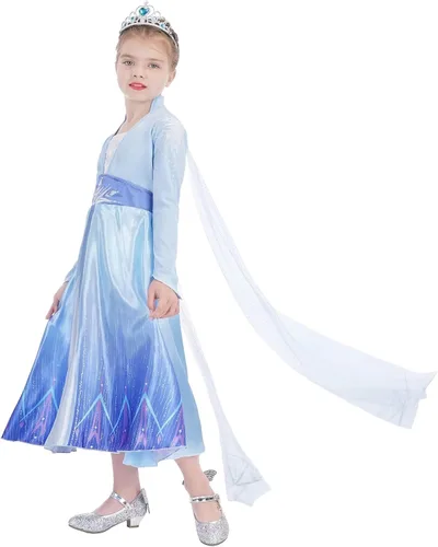 Vista 2 de Kidswant Disfraz de princesa para niñas, vestido de lujo para fiesta, elegante, con accesorios, 2-12 años