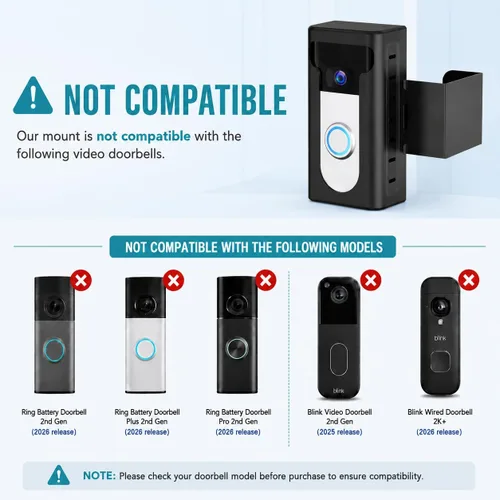 Vista 2 de KIMILAR Soporte para Timbre de Video Antirrobo Mejorado 2024, No Bloquea el Sensor de Movimiento del Timbre, Soporte de Montaje Ajustable Sin