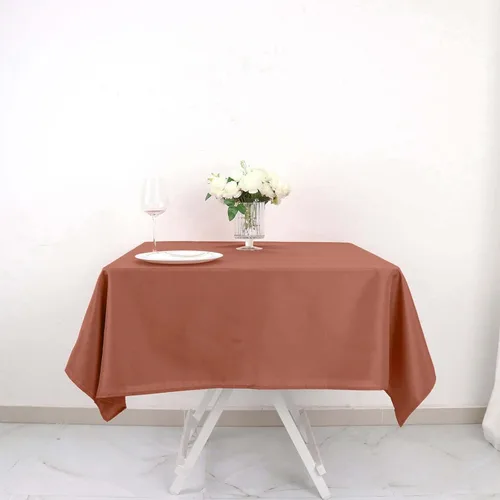 Vista 84 de Efavormart - Mantel cuadrado de lino de poliéster sin costuras, 54 x 54 pulgadas, color beige, para banquetes de boda, fiesta, restaurante