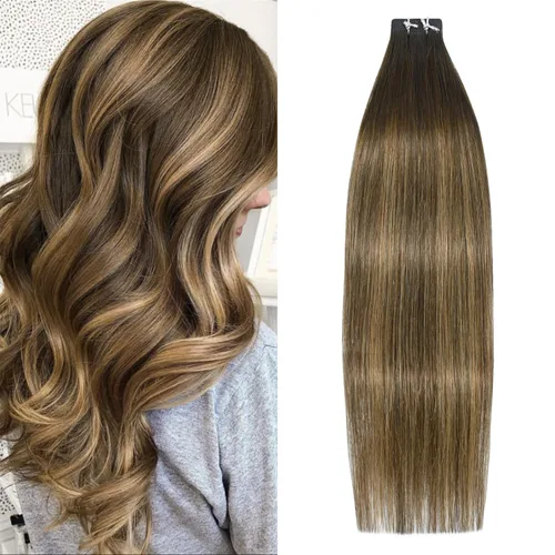 Vista 10 de WindTouch Extensiones de cabello humano con cinta adhesiva, color rojo, 20 unidades, 14 pulgadas, #rojo, 1.06 oz