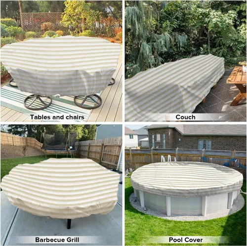 Vista 86 de Fundas para muebles de patio, impermeables, resistentes a los rayos UV, resistentes a los rayos UV, para exteriores, mesa redonda y rectangular