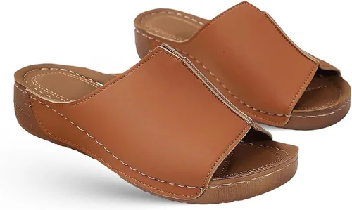 Vista 13 de Sandalias ortopédicas para mujer con soporte para el arco, cómodas sandalias ortopédicas de verano con puntera abierta