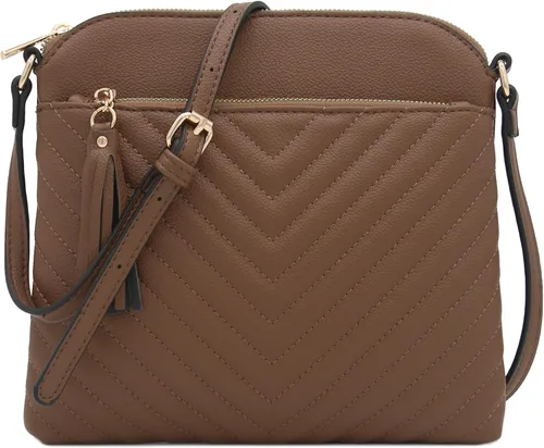 Vista 28 de Bolsa cruzada FashionPuzzle de tamaño medio con acolchado de espiga y borla Negro