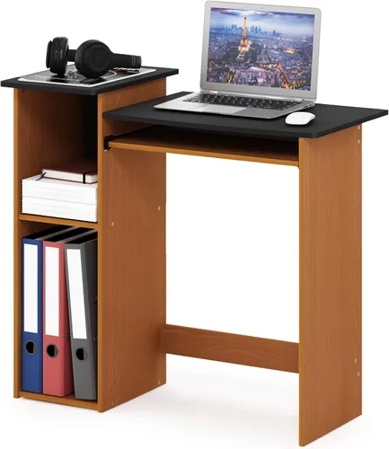 Vista 9 de FURINNO Jaya - Escritorio de estudio para computadora con cajón, marrón