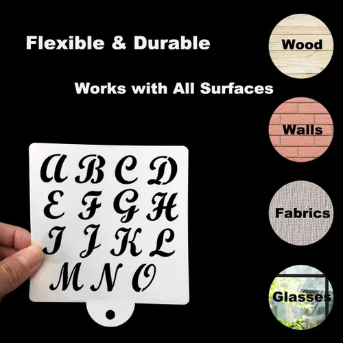 Vista 7 de Plantillas de letras del alfabeto para hornear galletas, paquete de 16 plantillas de letras y números para pasteles, galletas, hornear, plantillas