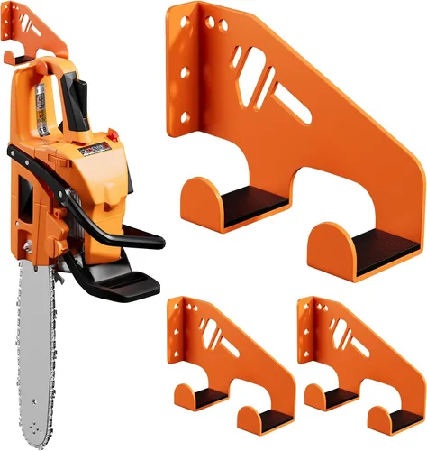 Vista 9 de XZHXFX Soporte de pared para motosierra, soporte de motosierra resistente para organización de garaje, organizador de cobertizo de almacenamiento