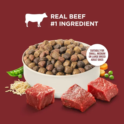 Vista 4 de Nutrish Rachael Ray - Alimento seco para perros adultos, receta de carne de res, guisantes y arroz integral, bolsa de 5 libras