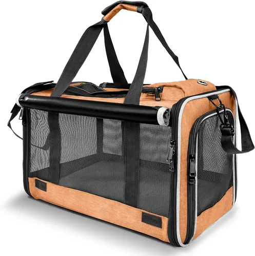 Vista 16 de GAPZER Transportador de mascotas para gatos grandes, bolsa de viaje de animales de lados suaves para gatos medianos de hasta 20 libras, lavable