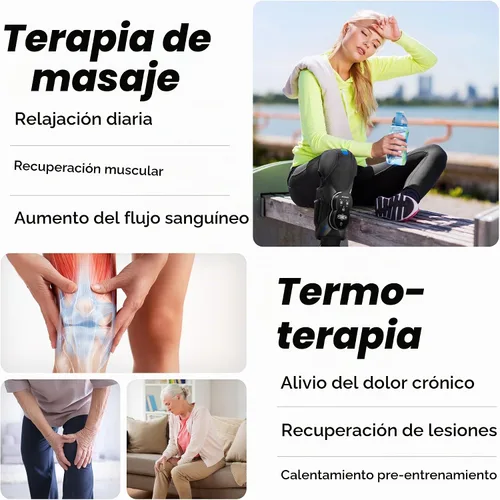 Vista 8 de REATHLETE Masajeador de rodilla Xpress para aliviar el dolor Masajeador de piernas con calor y compresión
