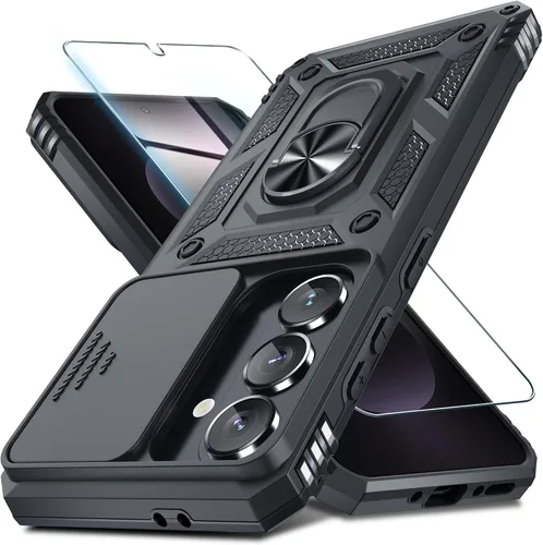 Vista 23 de Janmitta Funda compatible con Samsung Galaxy A16 5G/4G con Cubierta Deslizante Integrada para Lente de Cámara + Protector de Pantalla + Soporte