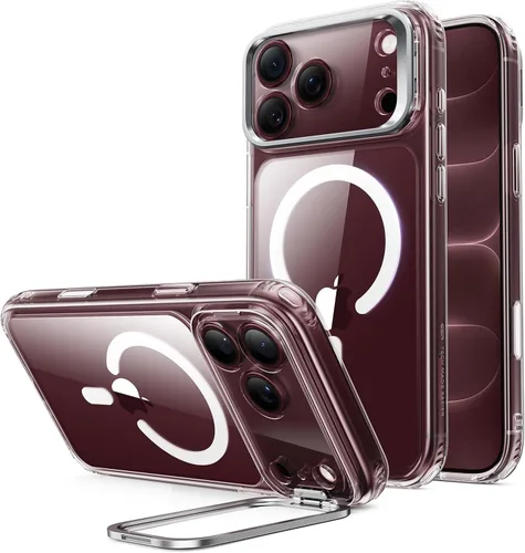Vista 32 de ESR Classic - Funda híbrida para iPhone Air con soporte flexible Transparente