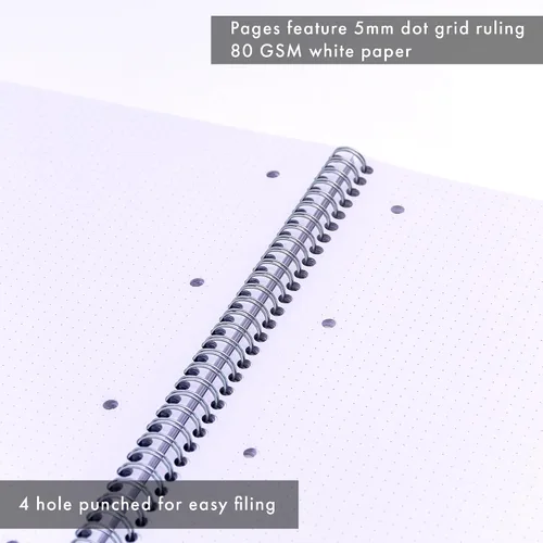 Vista 6 de Pukka Pad, Libro Jotta metálico de puntos A4 para gráficos, arte, diario de viñetas, paquete de 3, 11.7 x 9.1 in, cuaderno encuadernado con papel