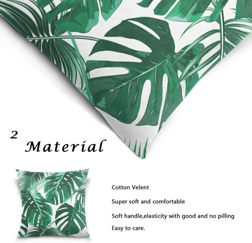 Vista 4 de ALAZA Fundas de almohada de terciopelo de algodón de 18 x 18 pulgadas con cremallera para almohadas decorativas