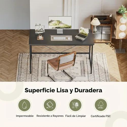 Vista 4 de Mericonia Escritorio para computadora, escritorio de juegos para espacios pequeños, mesa de estilo moderno y simple para oficina en casa, mesa